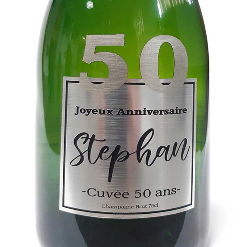 Etiquettes de bouteille de Champagne pour anniversaire - Dragées