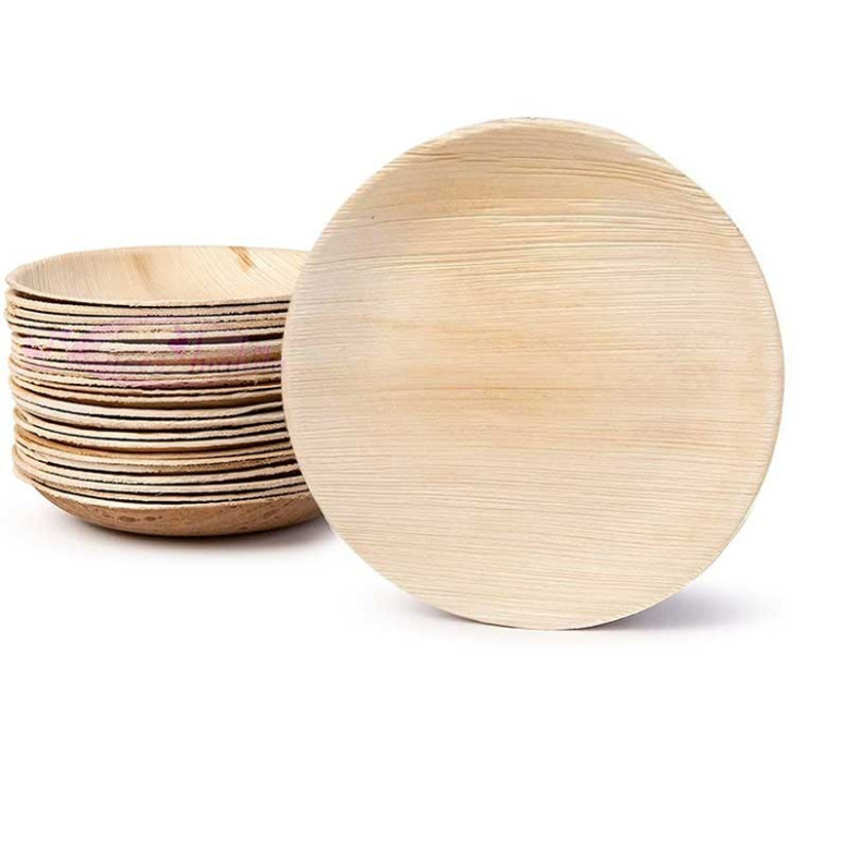 20 petites assiettes rondes en feuille de Palmier Biodégradables 20 petites assiettes rondes en feuille de Palmier Biodégradables
