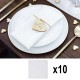10 serviettes blanches pour repas de fêtes : Anniversaire, mariage.