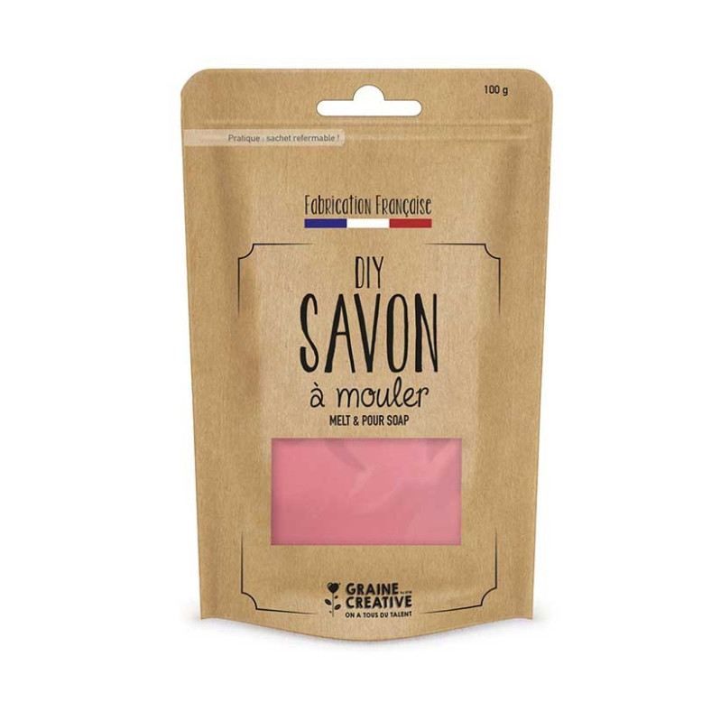Pain de 100g de savon couleur rose Pain de 100g de savon couleur rose