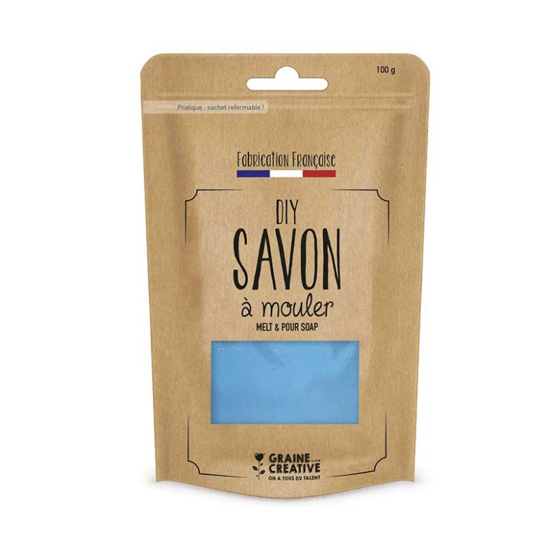 Pain de 100g de savon couleur bleu azur Pain de 100g de savon couleur bleu azur