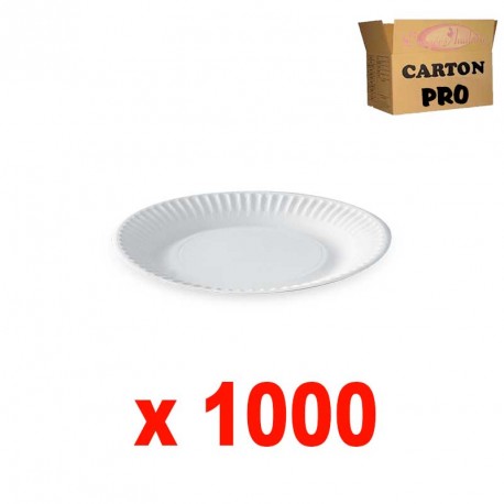 1000 assiettes carton blanc ø150