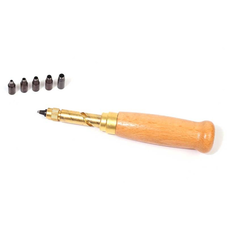 Tournevis perforateur cuir avec 6 embouts Tournevis perforateur cuir avec 6 embouts