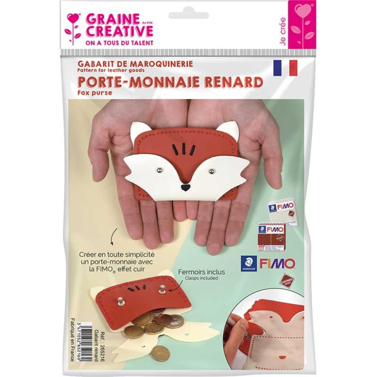 Gabarit pour Porte-monnaie effet cuir renard 
