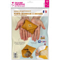 Gabarit fimo effet cuir porte-monnaie a broder + 1 fermoir