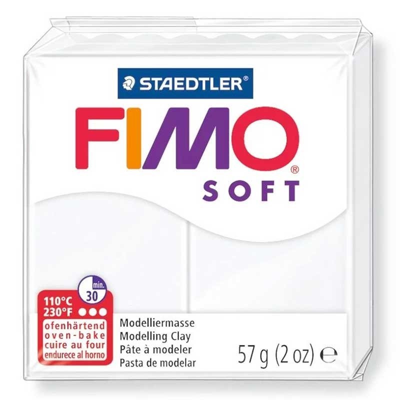 Pâte Fimo soft couleur Blanc n°0, Pain polymère de 57g