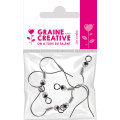Sachet de 6 b.oreilles pendentifs coloris argent