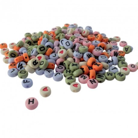 Sachet de 250 perles alphabet multicolore 