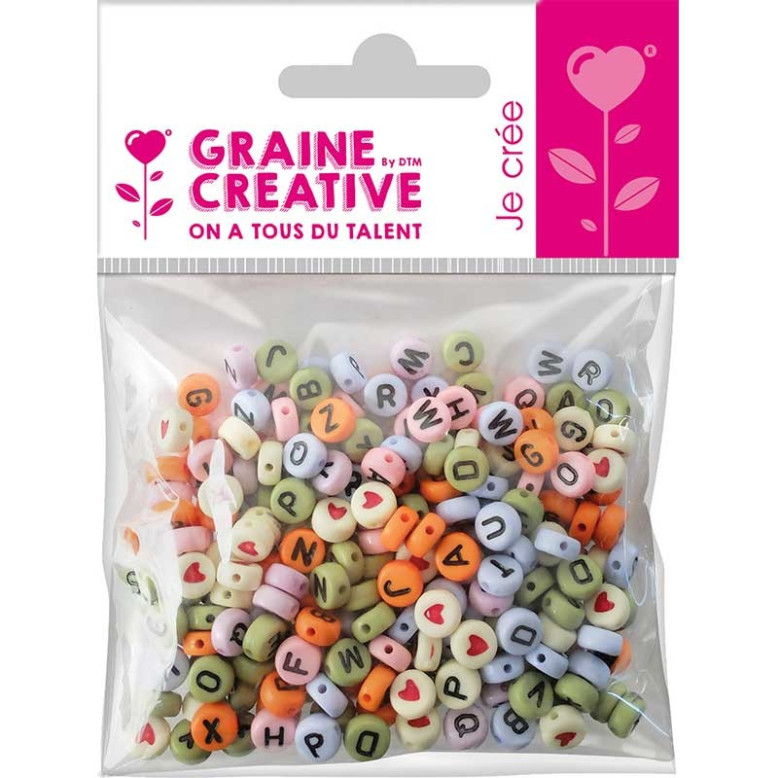 Sachet de 250 perles alphabet multicolore Sachet de 250 perles alphabet multicolore