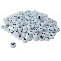 Sachet de 250 perles alphabet blanc 