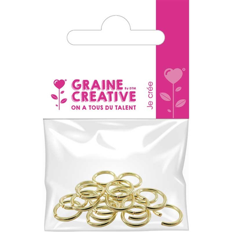 Sachet de 20 anneaux brises coloris or 7mm 