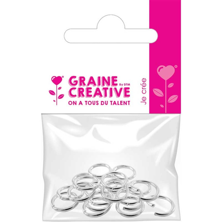 Sachet de 20 anneaux brises coloris argent 7mm 