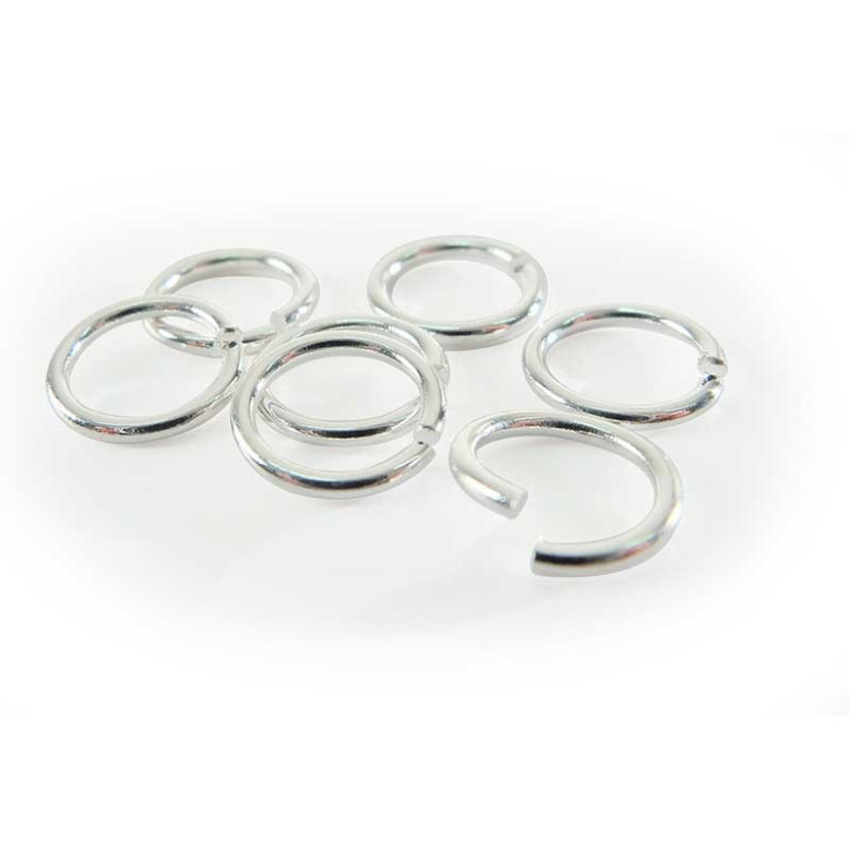 Sachet de 20 anneaux brises coloris argent 7mm 