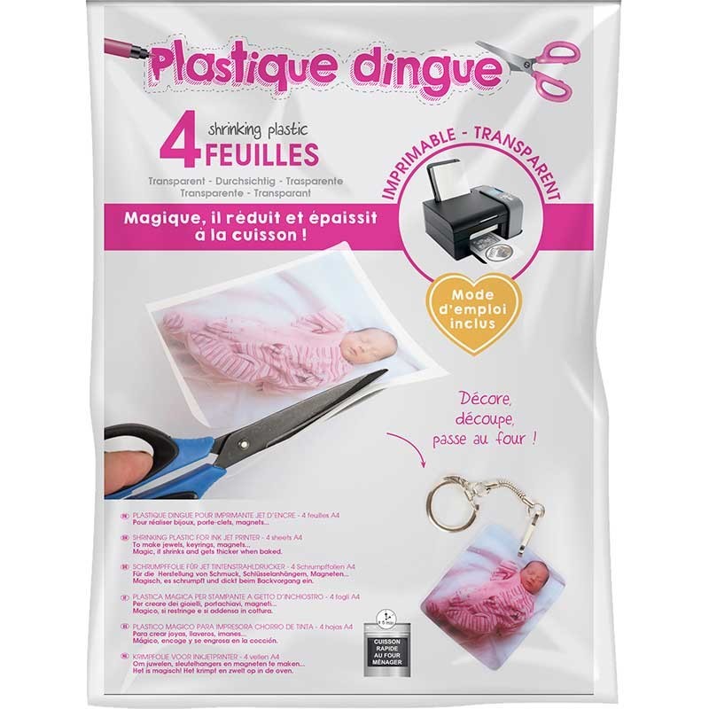 4 feuilles plastique dingue imprimables a4 - Dragées Anahita