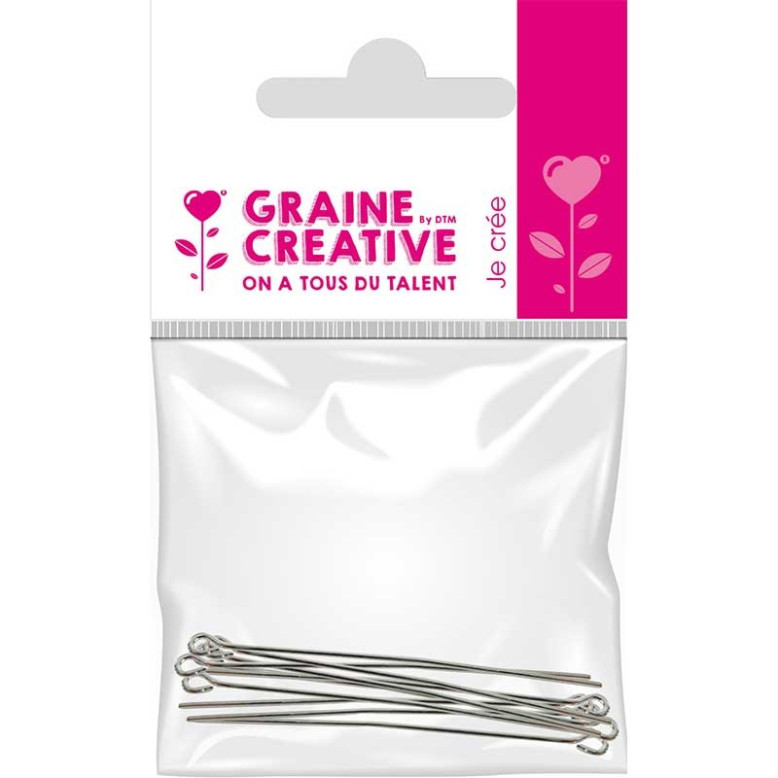 Sachet de 10 clous de jonction avec tete coloris argent 