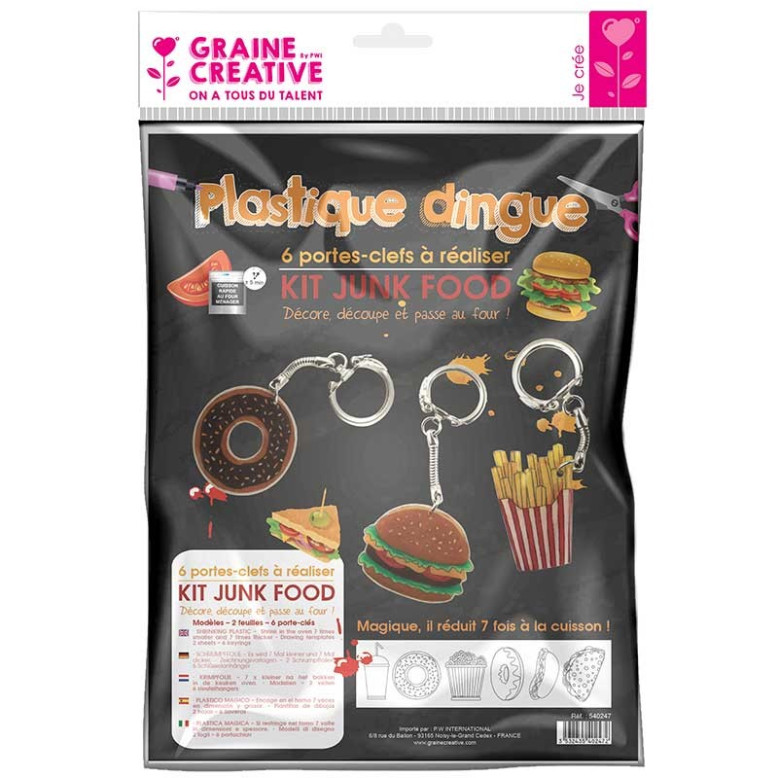 Kit plastique dingue porte-cles junk food Kit plastique dingue porte-cles junk food