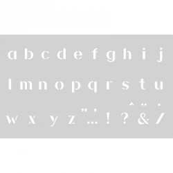 Pochoir décor 12x20 alphabet minuscule n°1