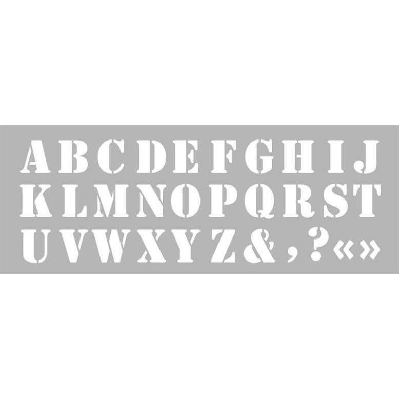 Pochoir 15x40 alphabet n°1