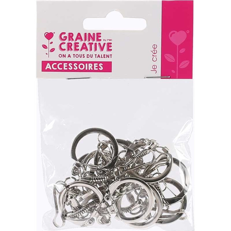 Lot de 10 porte-clefs + mousquetons