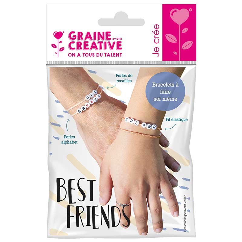 Kit bracelets à messages perles alphabet best friends - Dragées Anahita