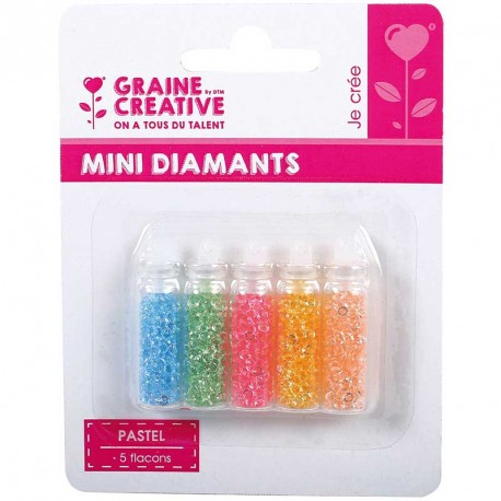  5 flacons mini diamants pastel 5x20g