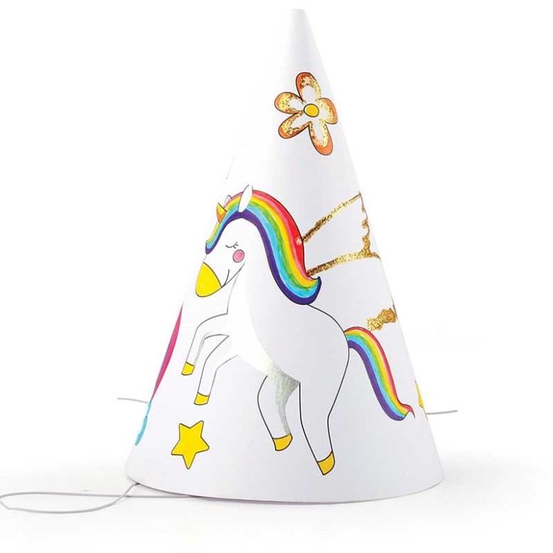 Sachet de 6 chapeaux festifs en carton à décorer