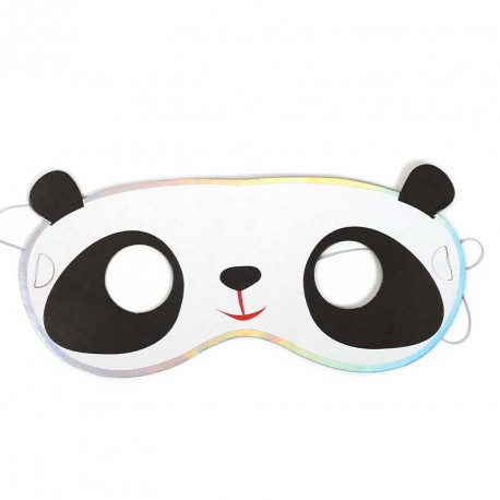 Sachet de 6 masques Panda en carton à decorer