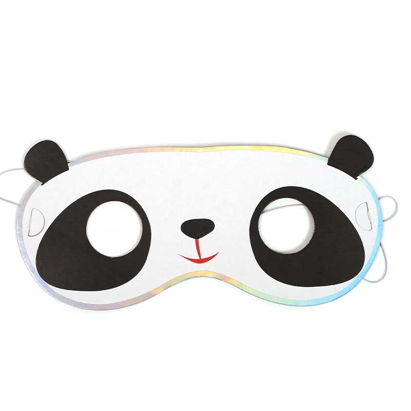 6 masques Panda en carton à decorer - Anniversaire enfant