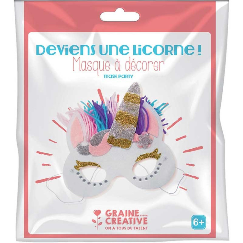 Masque feutrine en Licorne Masque feutrine en Licorne