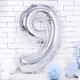Ballon alu chiffre 9 XXL Argent pour anniversaire