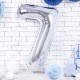 Ballon alu chiffre 7 XXL Argent pour anniversaire