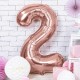 Ballon alu chiffre 2 XXL Rose gold pour anniversaire