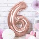 Ballon alu chiffre 6 XXL Rose gold pour anniversaire