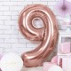 Ballon alu chiffre 9 XXL Rose gold pour anniversaire