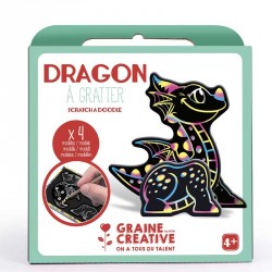 Boite de 4 cartes à gratter 3d dragon