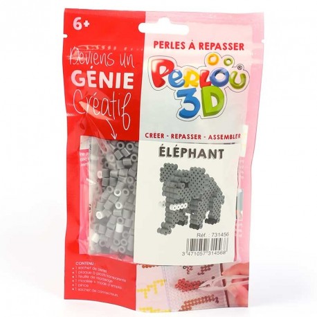 Kit de perles à repasser 3d elephant