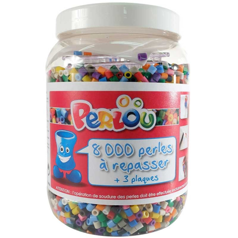 8000 perles à repasser + 3 plaques + feuilles de repassage