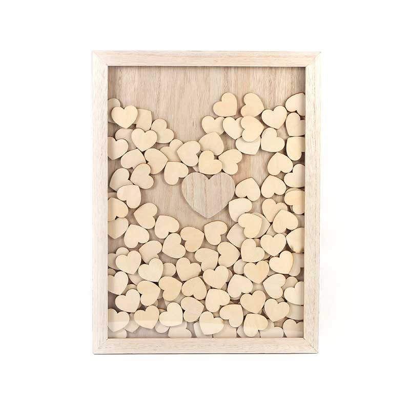Cadre en bois avec coeur Mariage - Livre d'or Mariage - Dragées Anahita