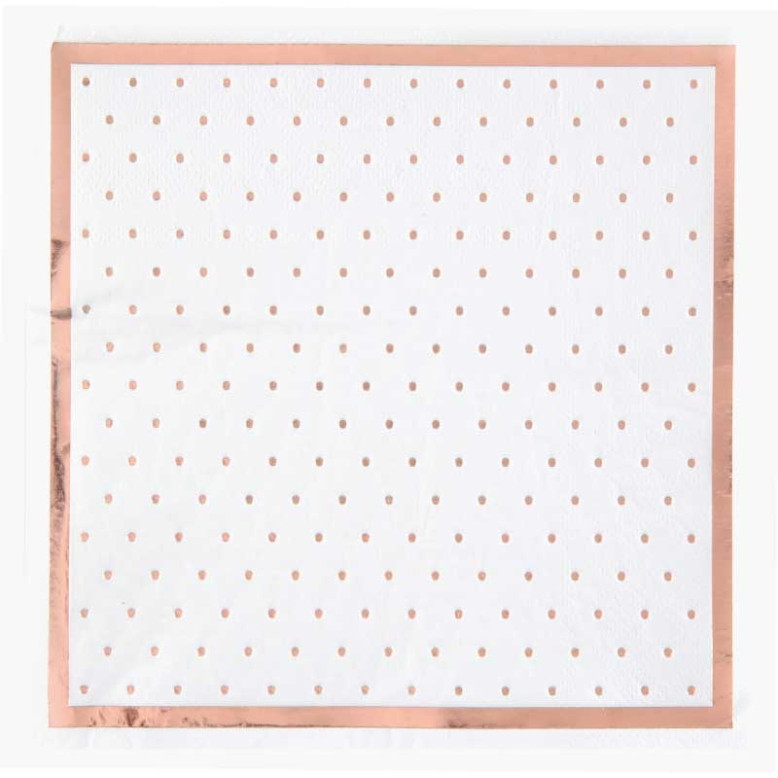12 serviettes à pois rose gold 12 serviettes à pois rose gold