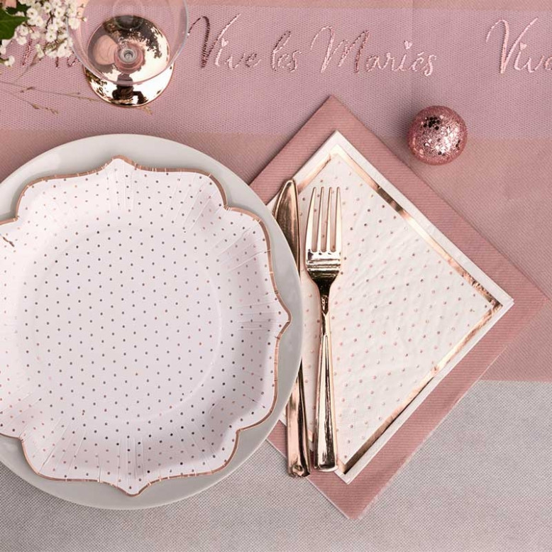 12 serviettes à pois rose gold 12 serviettes à pois rose gold