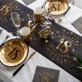 Chemin de table Anniversaire 18 ans Noir et Or