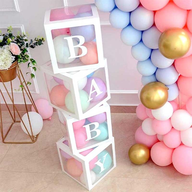 Cube pour ballons BABY blanc - Dragées Anahita