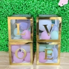 Cube pour ballons LOVE Or