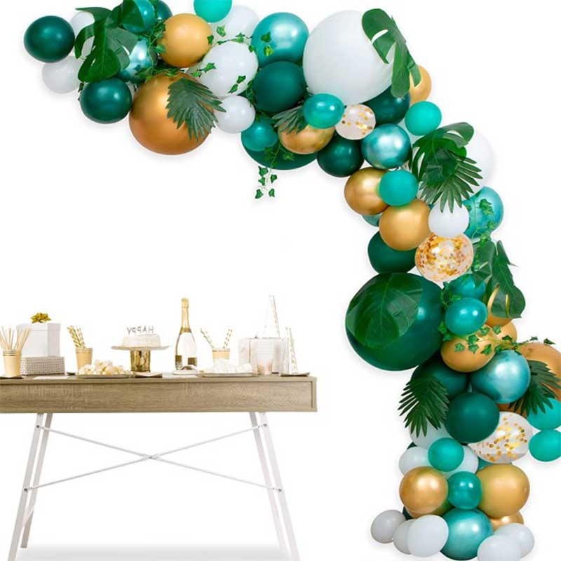 Kit de guirxiété de ballons ronds en aluminium, décoration de la jungle,  décor de fête d