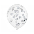 6 Ballons à confettis étoiles 30 cm