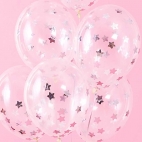 6 Ballons à confettis étoiles 30 cm