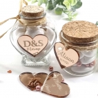 10 étiquettes Coeur "miroir" Rose Gold personnalisées