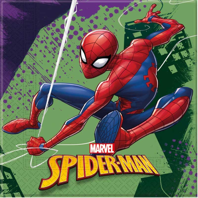 20 serviettes Spiderman pour gouter d'anniversaire – Dragées Anahita.