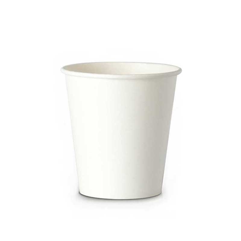 4 oz de 120 ml Lot de 100 gobelets en papier blanc hauteur 6 cm x diamètre 6 cm + 100 couvercles blancs avec bec pour café et boissons chaudes 