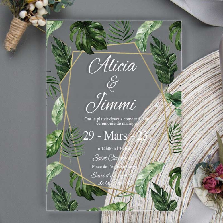 Faire part de mariage en plexiglass M3